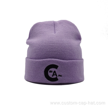 Custom Acrylic Knit Beanie Hat with Logo